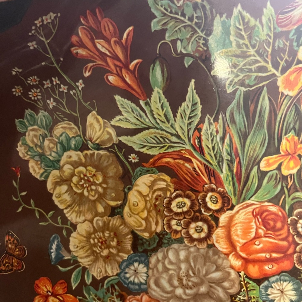 VTG English Country Floral Bouquet Tin Decorative Tray by Daher 16.25 in - Picture 3 of 8